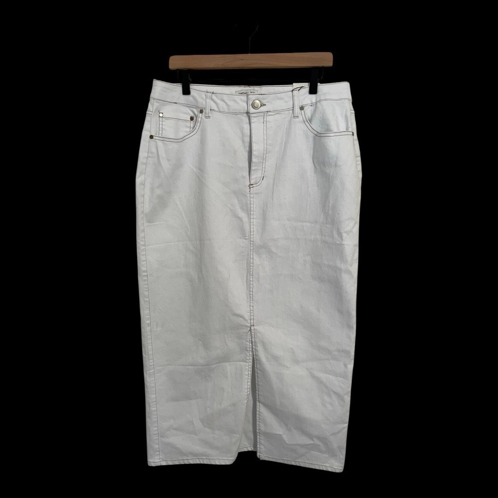 Rachel Zoe Womens White Denim Maxi Skirt High Rise Size 14 NWT 90s Y2k